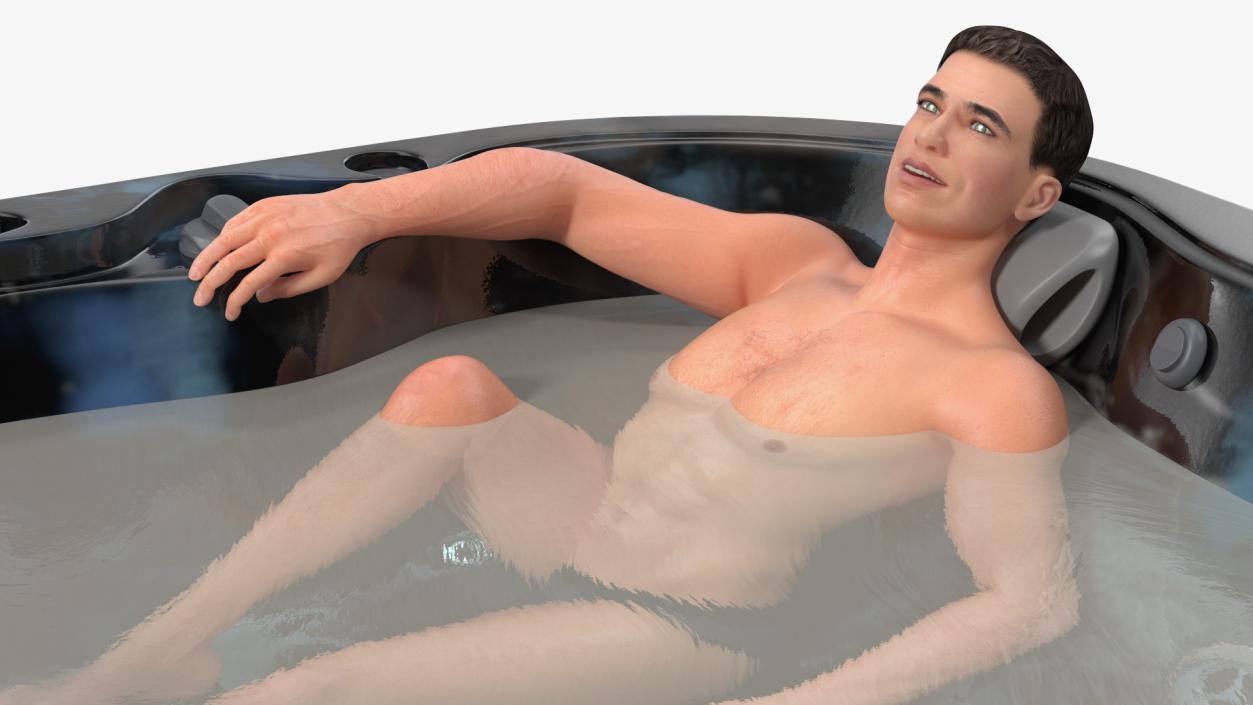 3D Hot Tub with Man