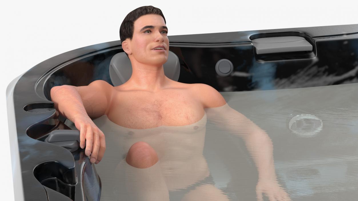 3D Hot Tub with Man