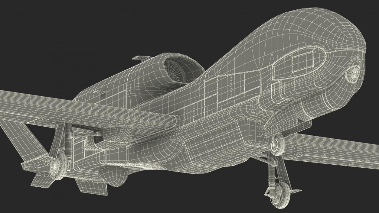 Unmanned Surveillance Drone Rigged 3D model