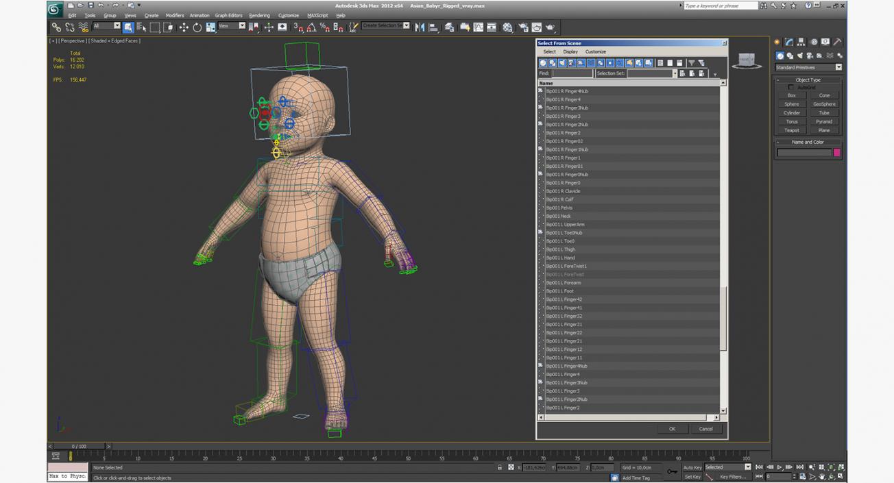 Asian Baby Rigged 3D