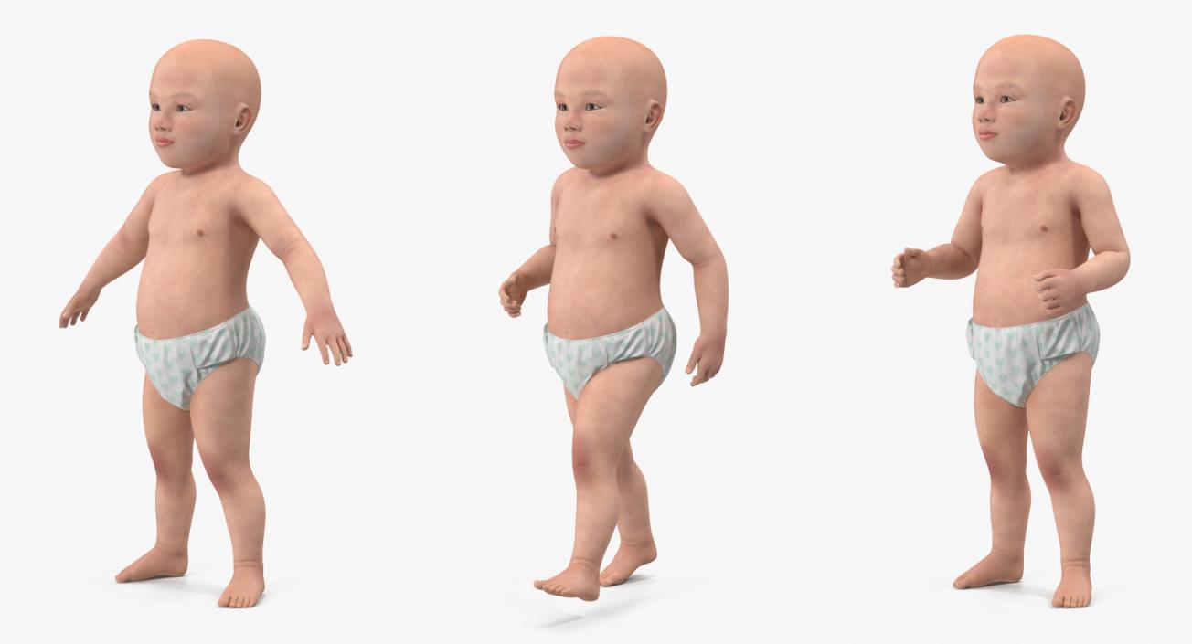 Asian Baby Rigged 3D