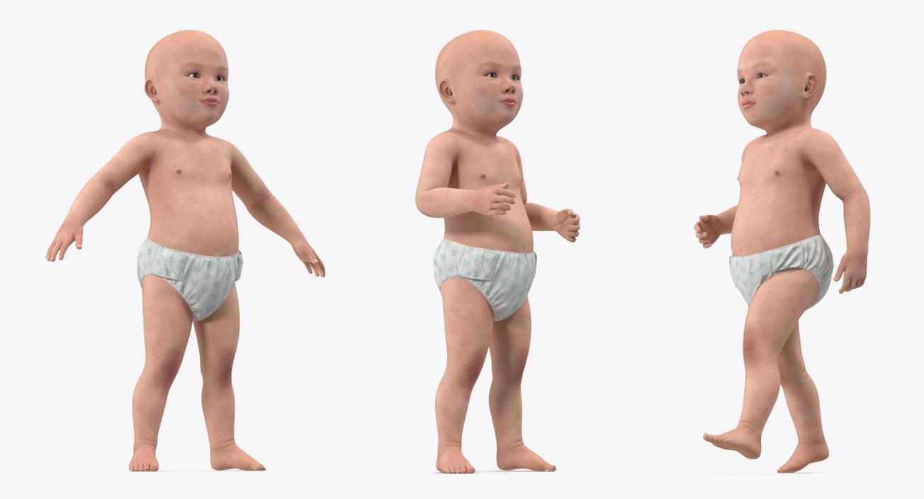 Asian Baby Rigged 3D