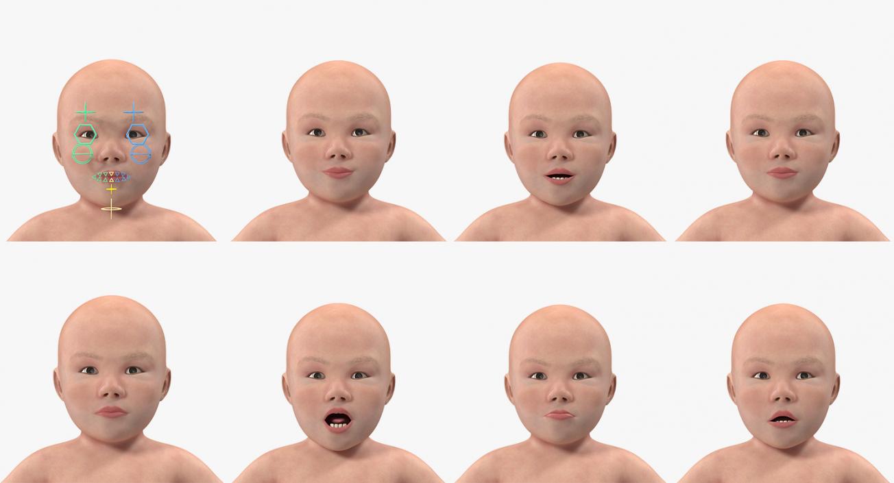 Asian Baby Rigged 3D