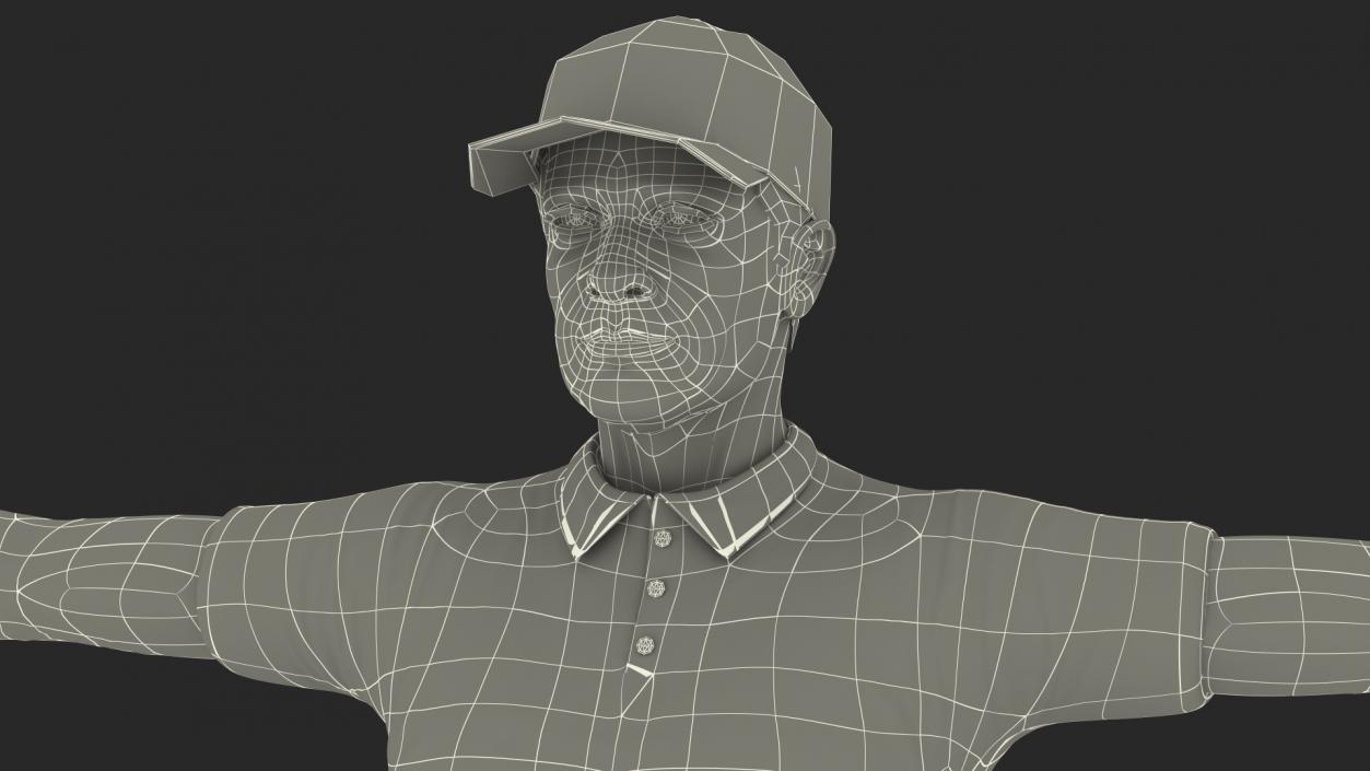 Elderly Man Sport Wear Rigged 3D model