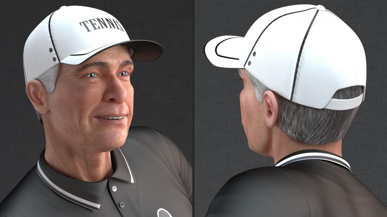 Elderly Man Sport Wear Rigged 3D model