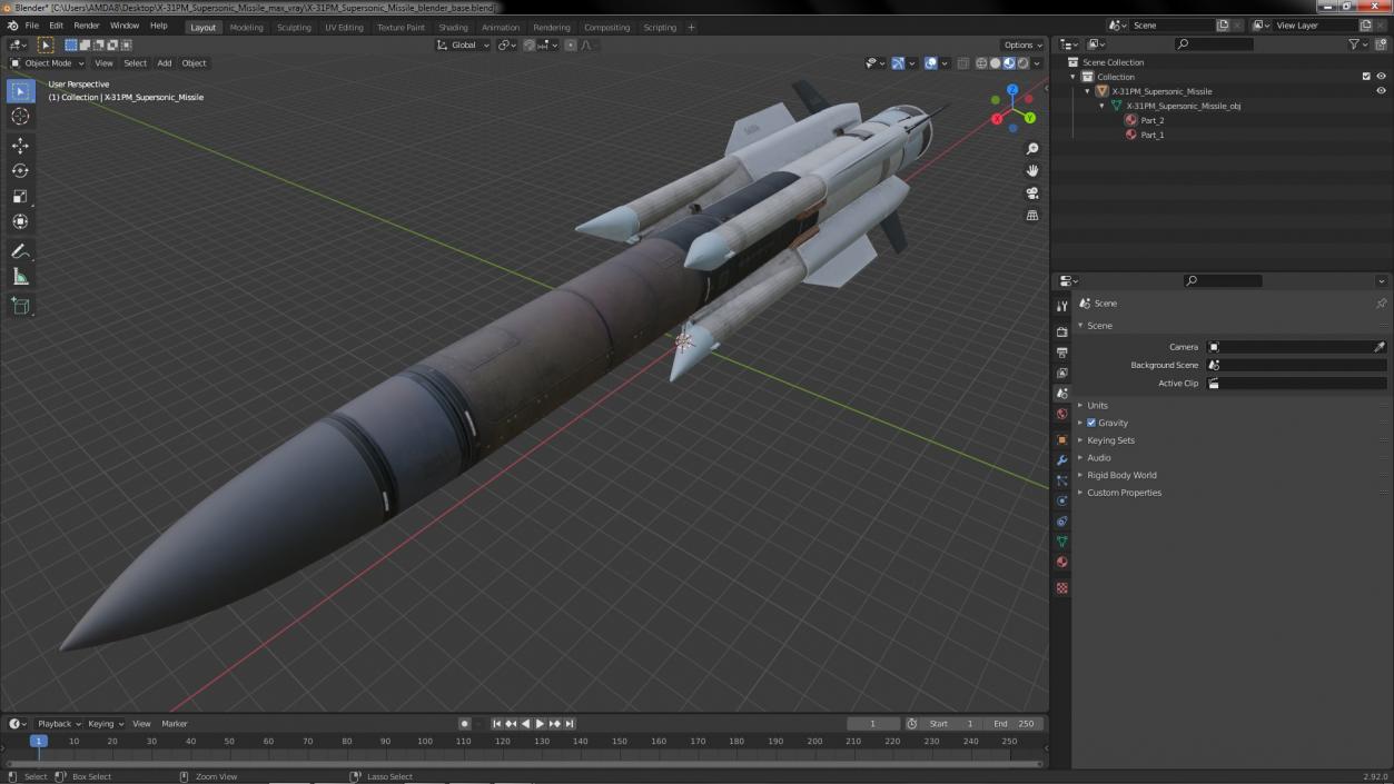 3D X-31PM Supersonic Missile(1) model