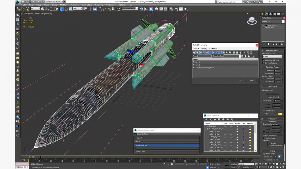 3D X-31PM Supersonic Missile(1) model