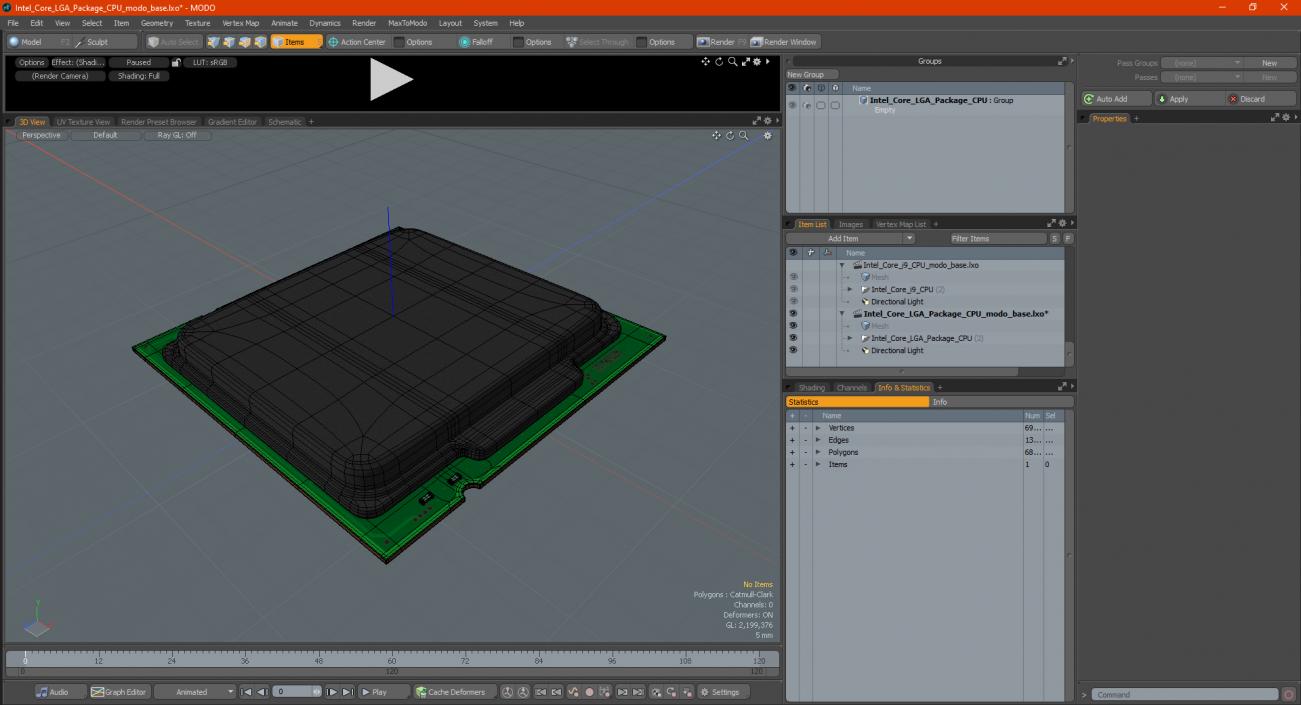 3D Intel Core LGA Package CPU