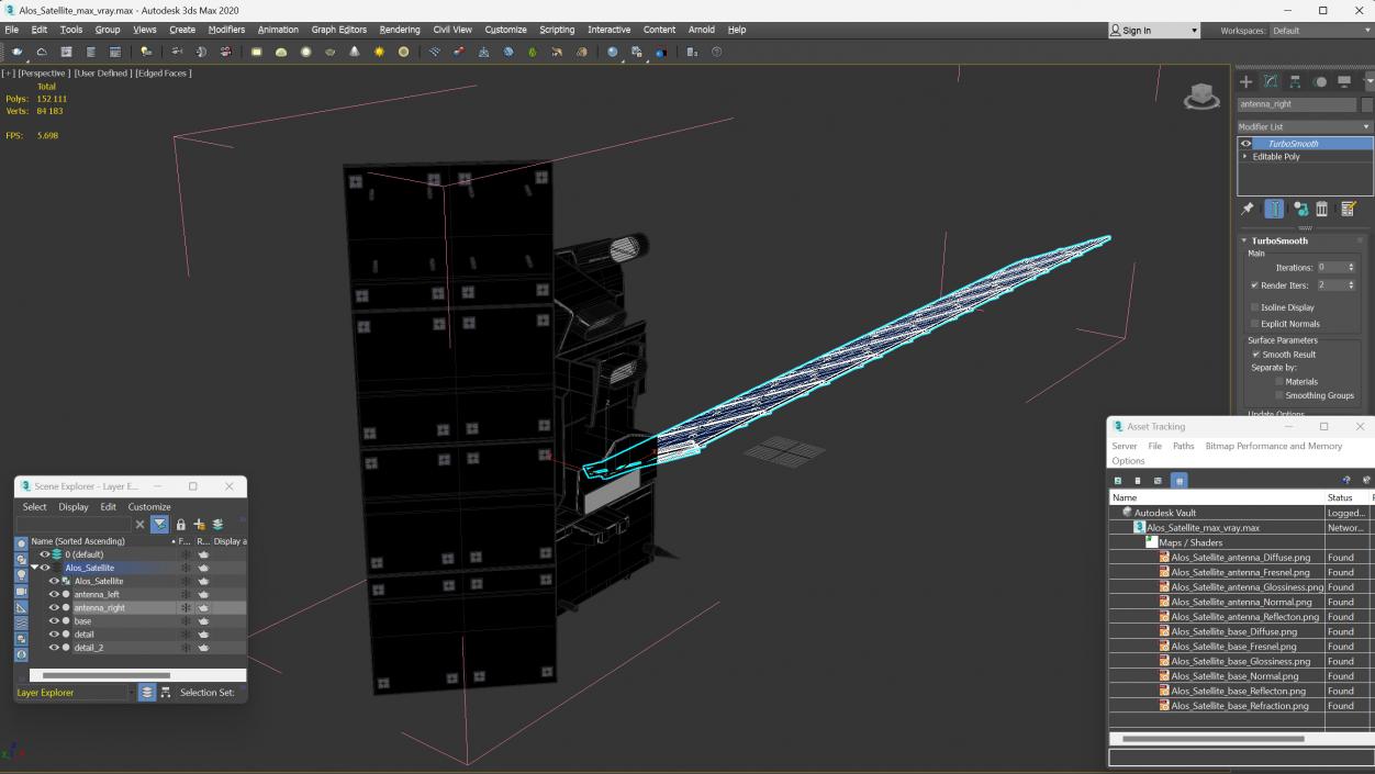 Alos Satellite 3D model