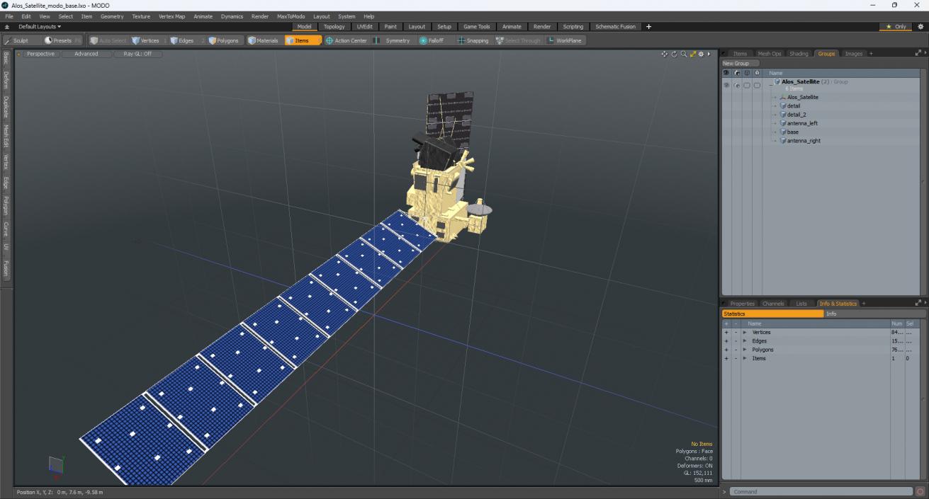 Alos Satellite 3D model