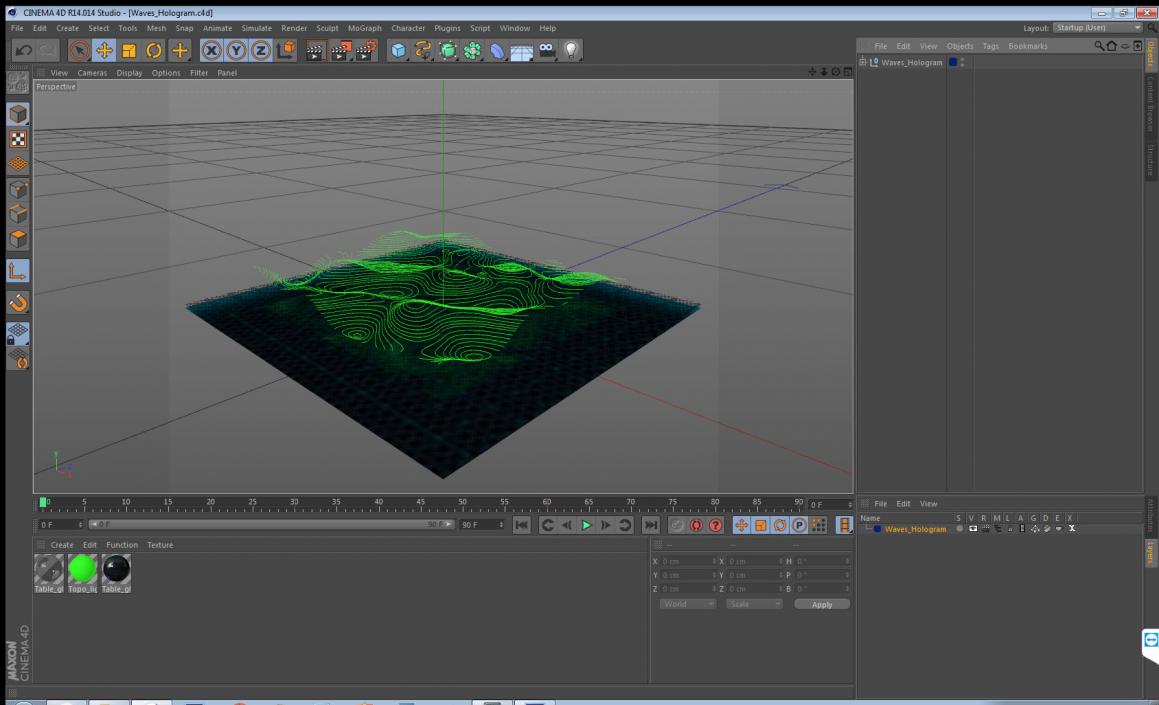 Waves Hologram 3D model