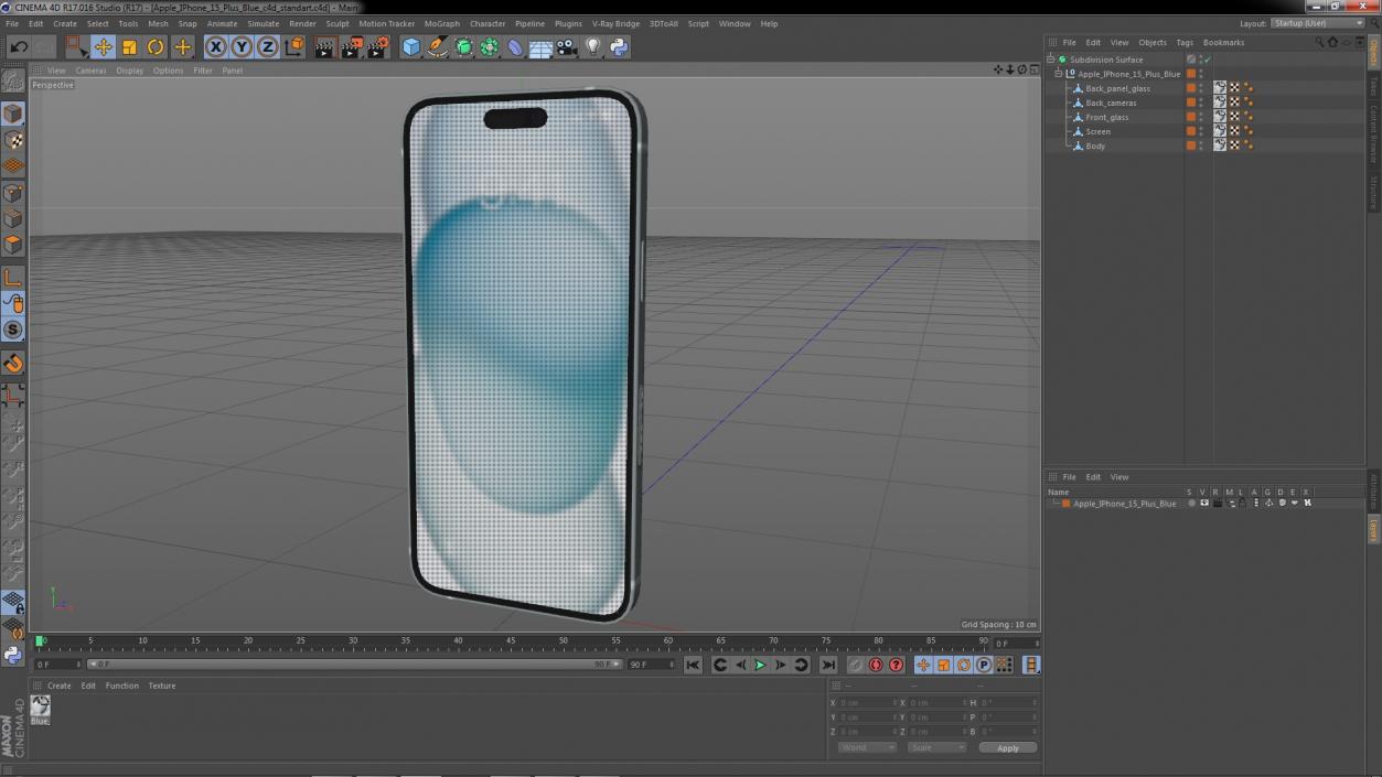 3D model Apple IPhone 15 Plus Blue