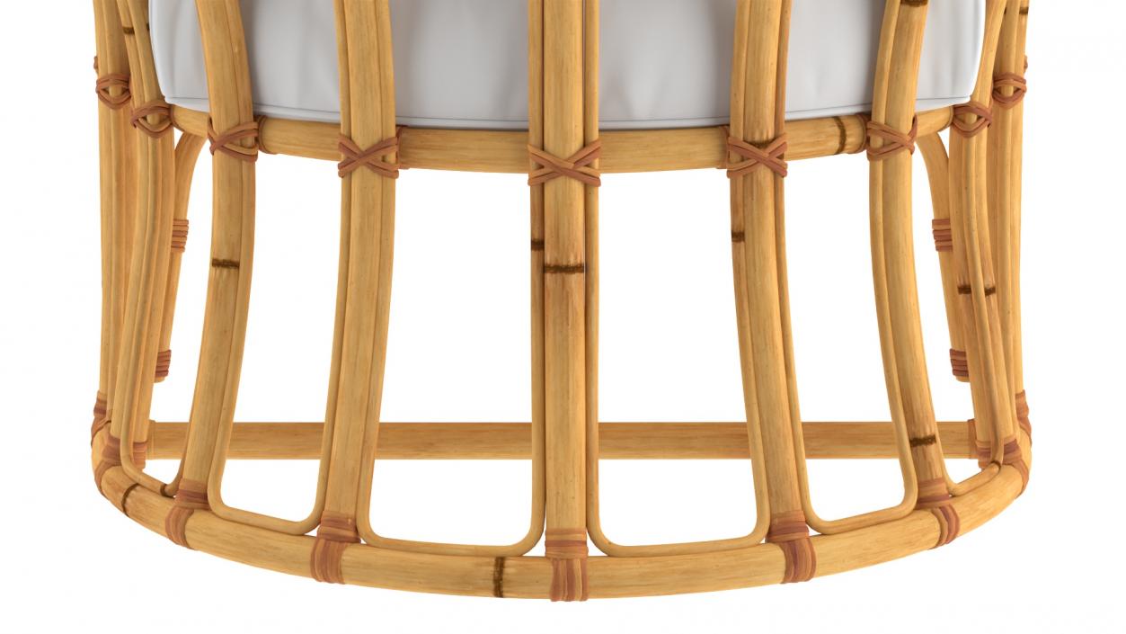 Bamboo Armchair with Cushions 3D model