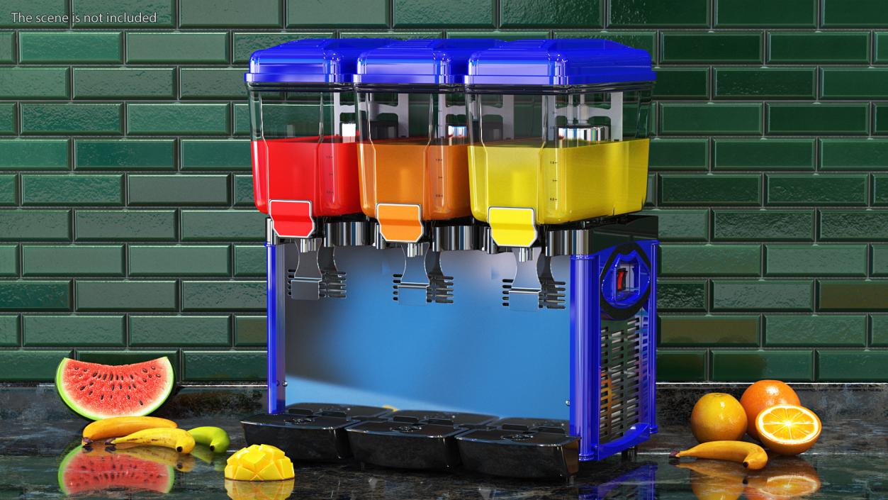 3D model Drink Dispenser Machine 3 Tank