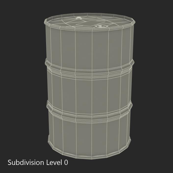 Steel Barrel Drum Oil Castrol 3D model