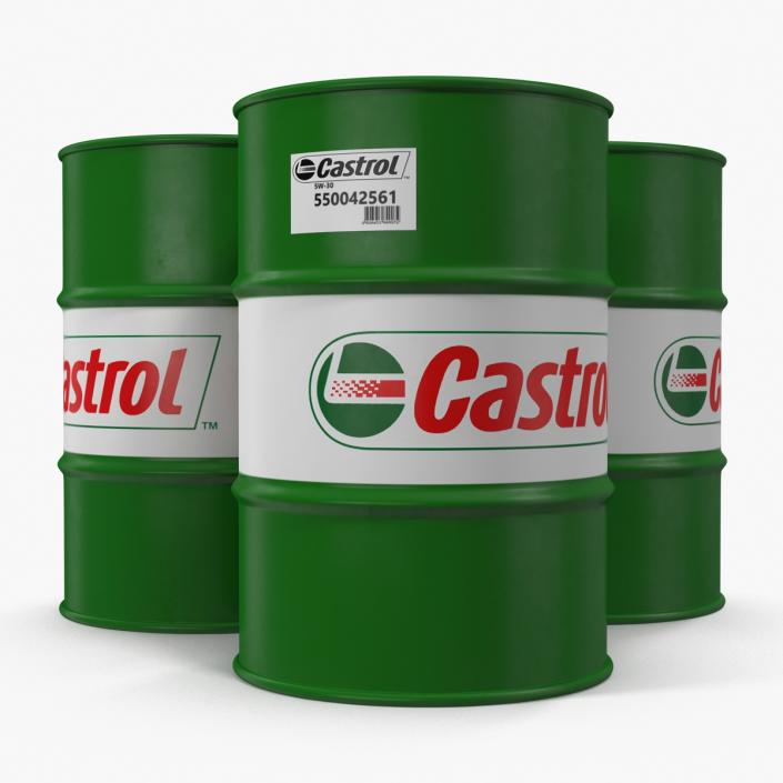 Steel Barrel Drum Oil Castrol 3D model