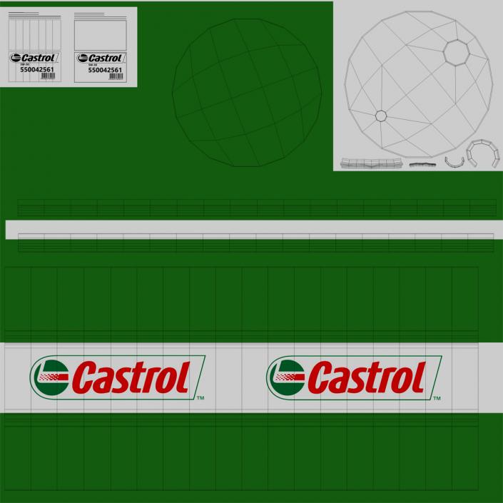 Steel Barrel Drum Oil Castrol 3D model