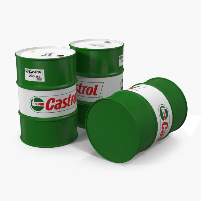 Steel Barrel Drum Oil Castrol 3D model