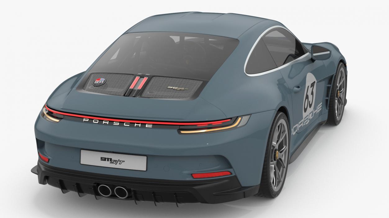 3D Sport Car Porsche 911 2024 Blue 2 model