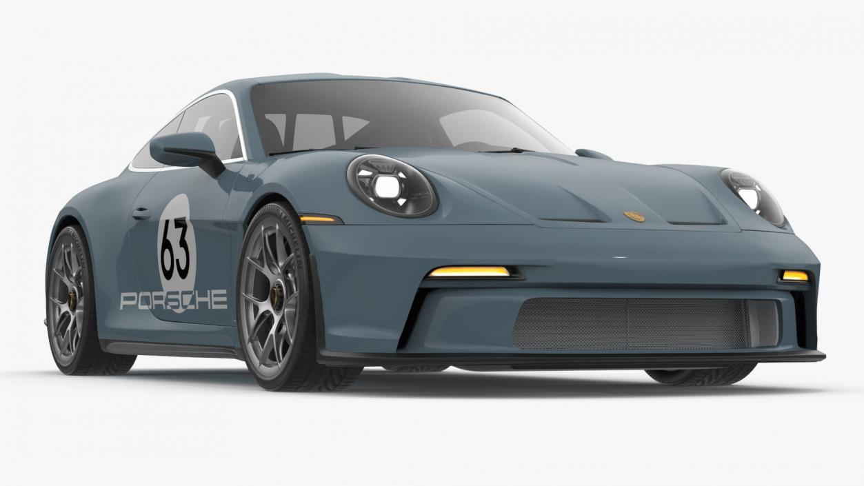 3D Sport Car Porsche 911 2024 Blue 2 model