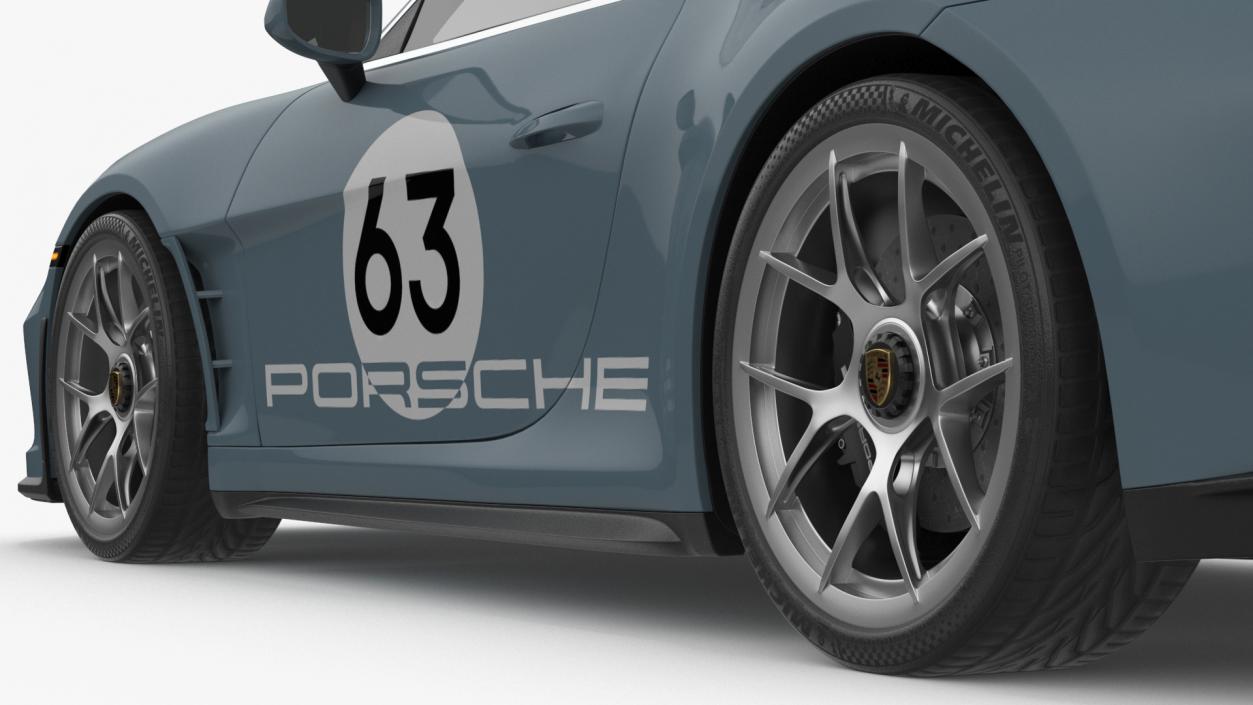 3D Sport Car Porsche 911 2024 Blue 2 model