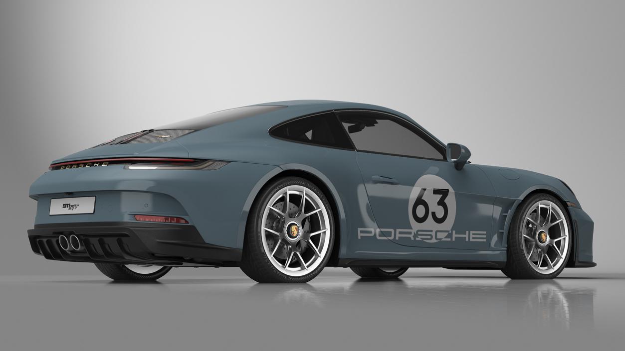 3D Sport Car Porsche 911 2024 Blue 2 model