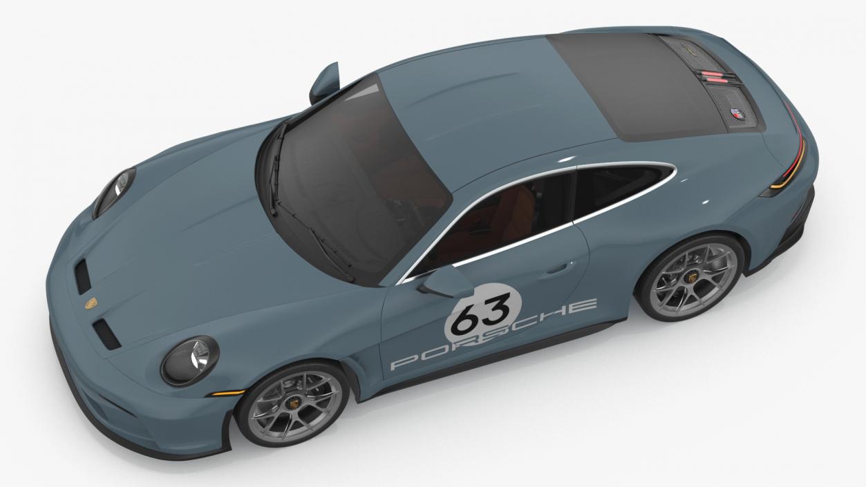 3D Sport Car Porsche 911 2024 Blue 2 model