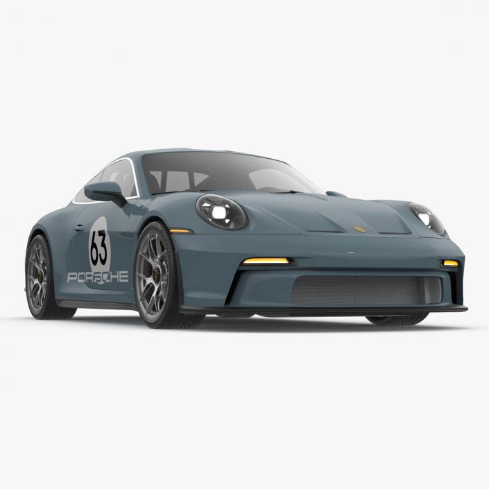 3D Sport Car Porsche 911 2024 Blue 2 model