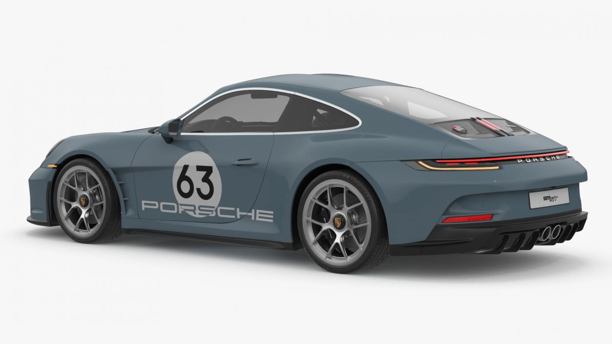 3D Sport Car Porsche 911 2024 Blue 2 model