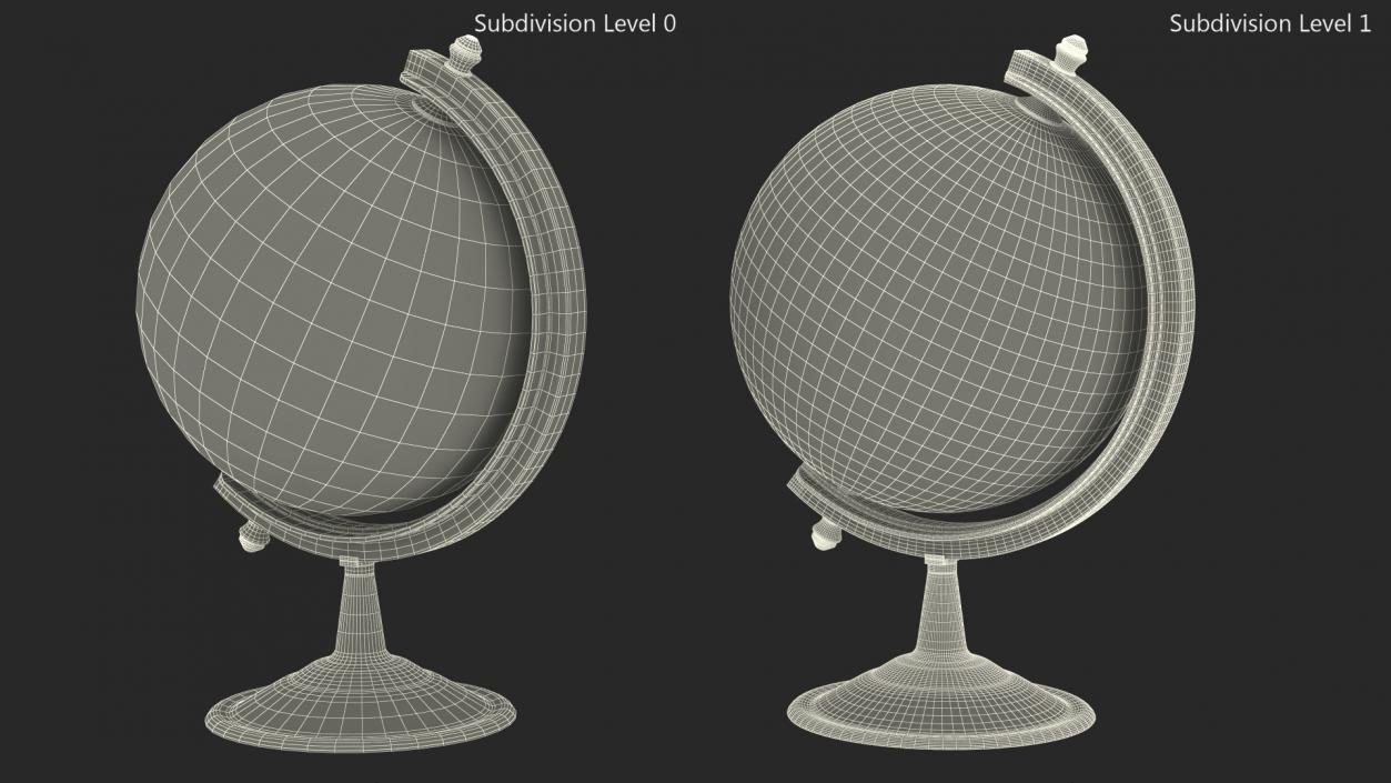 Antique Globe On Bronze Stand 3D model