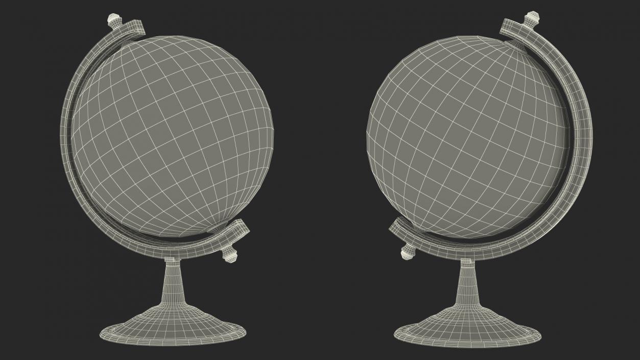 Antique Globe On Bronze Stand 3D model