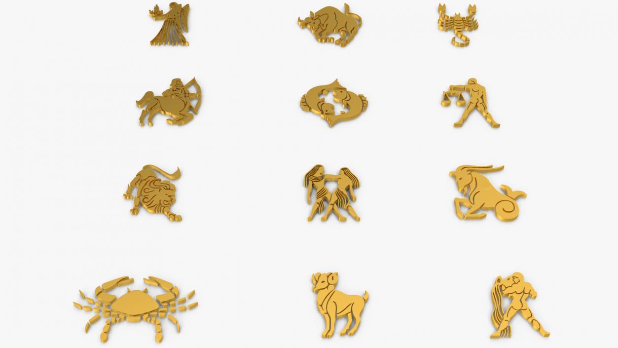 3D model Golden Zodiac Signs2