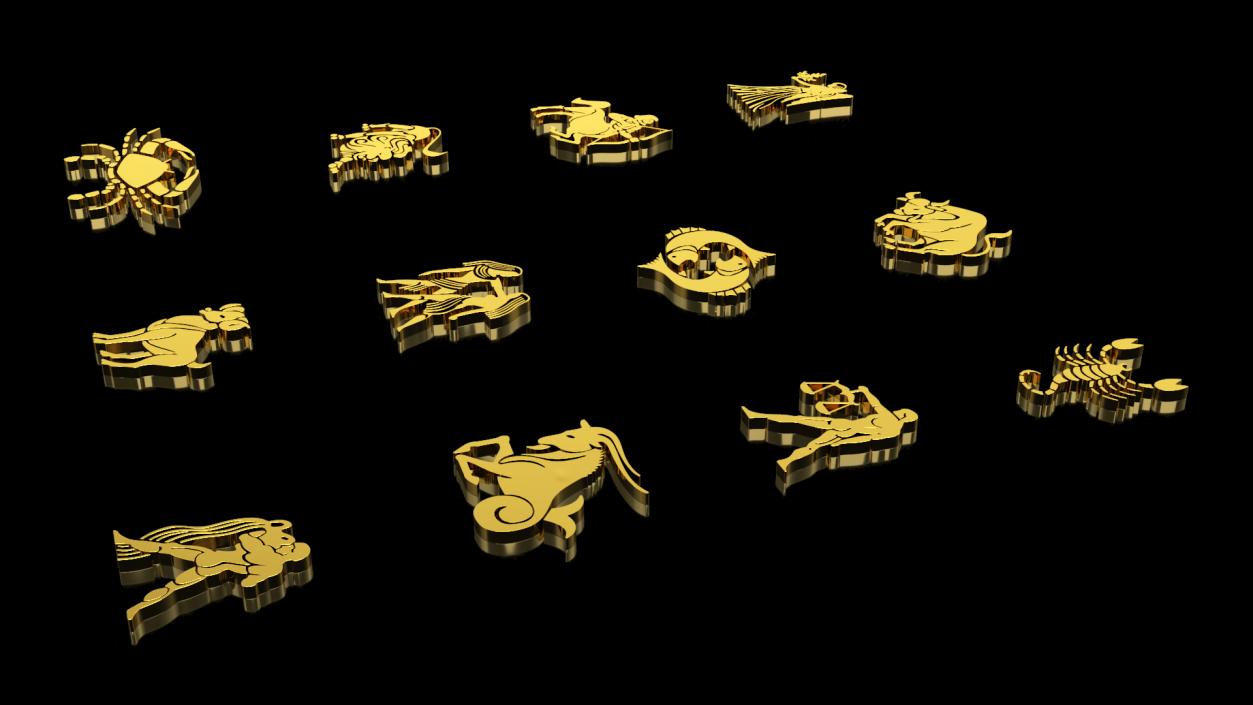 3D model Golden Zodiac Signs2