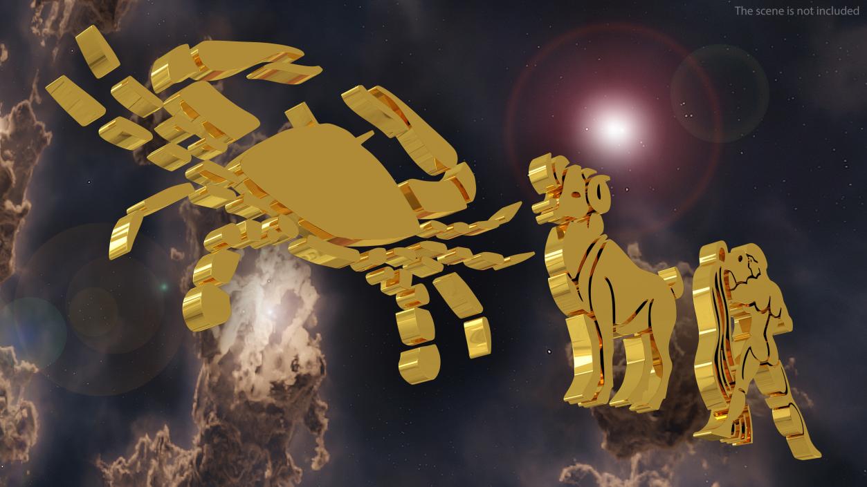 3D model Golden Zodiac Signs2