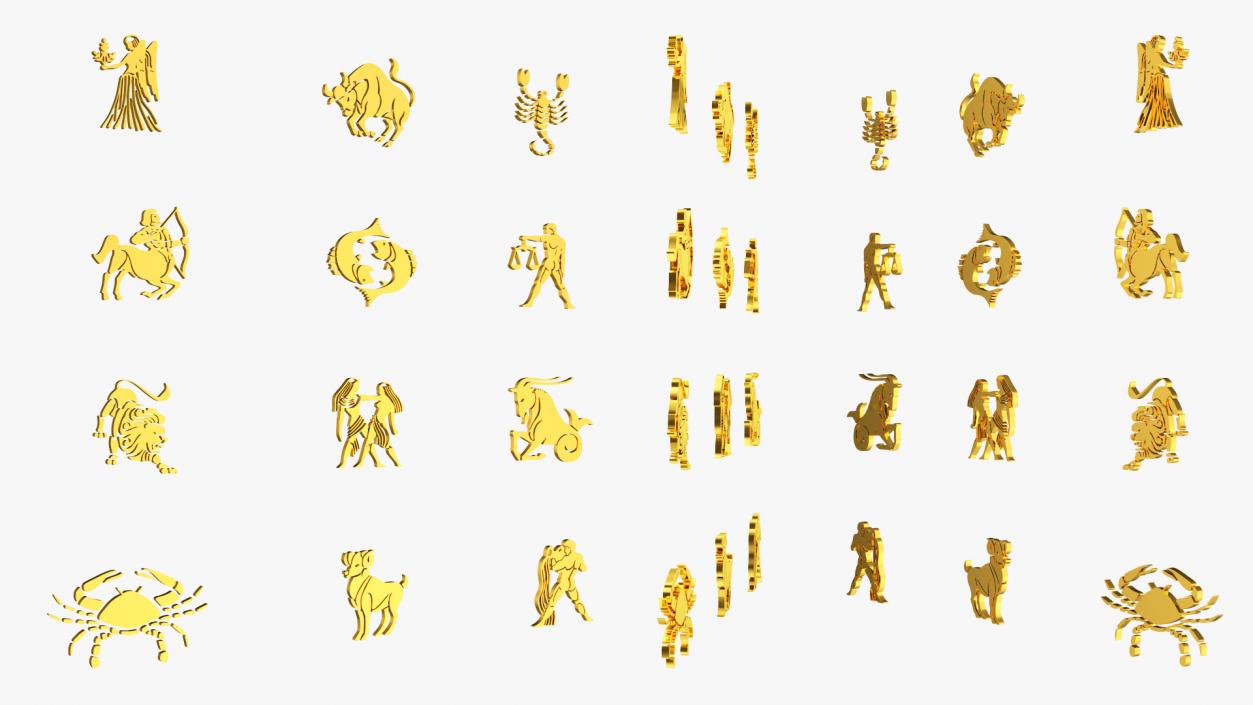 3D model Golden Zodiac Signs2