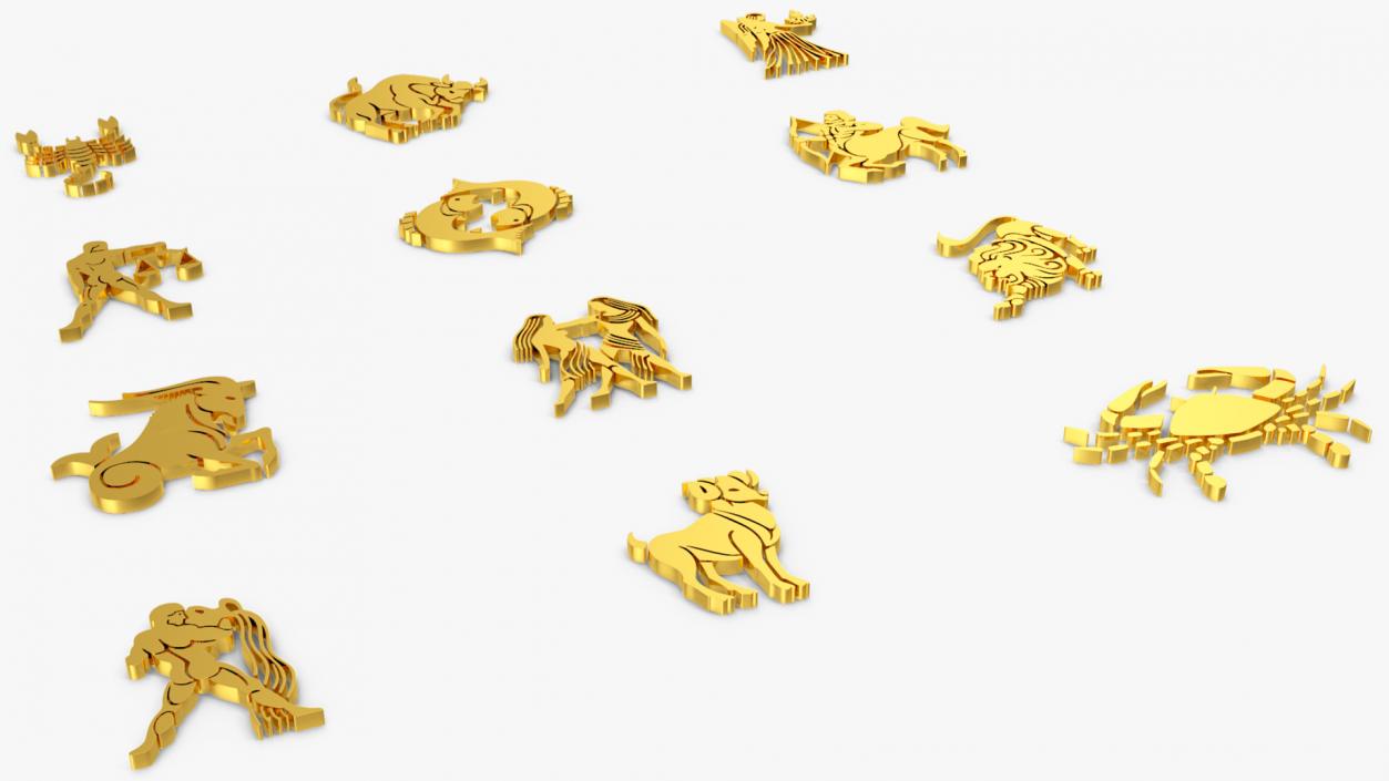 3D model Golden Zodiac Signs2