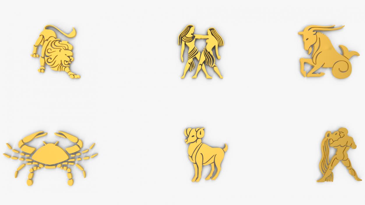 3D model Golden Zodiac Signs2