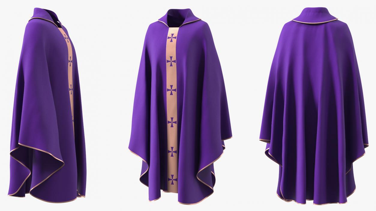 3D Liturgical Vestment Purple Robe