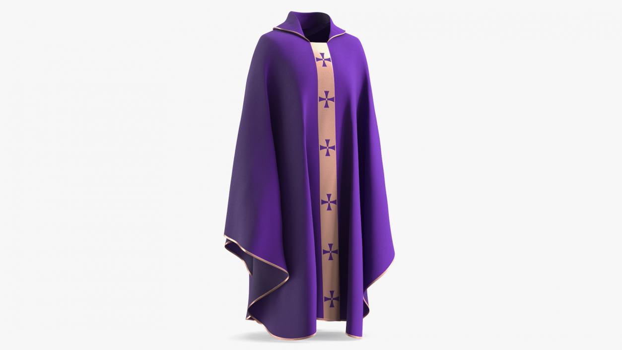 3D Liturgical Vestment Purple Robe