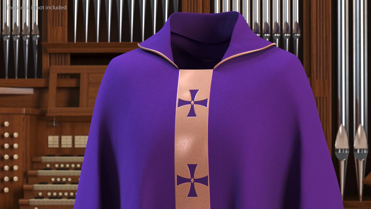 3D Liturgical Vestment Purple Robe