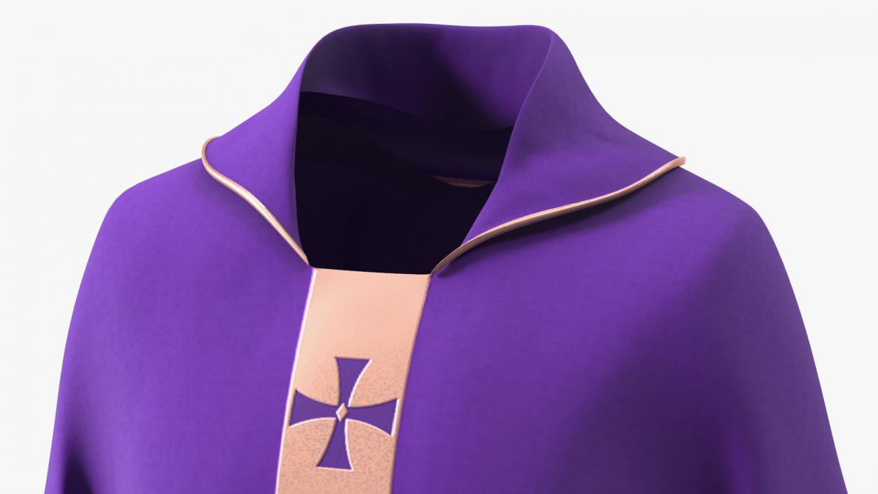 3D Liturgical Vestment Purple Robe