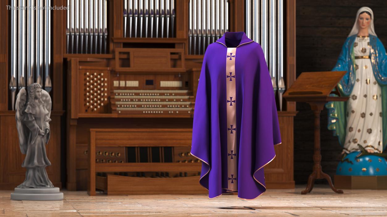 3D Liturgical Vestment Purple Robe