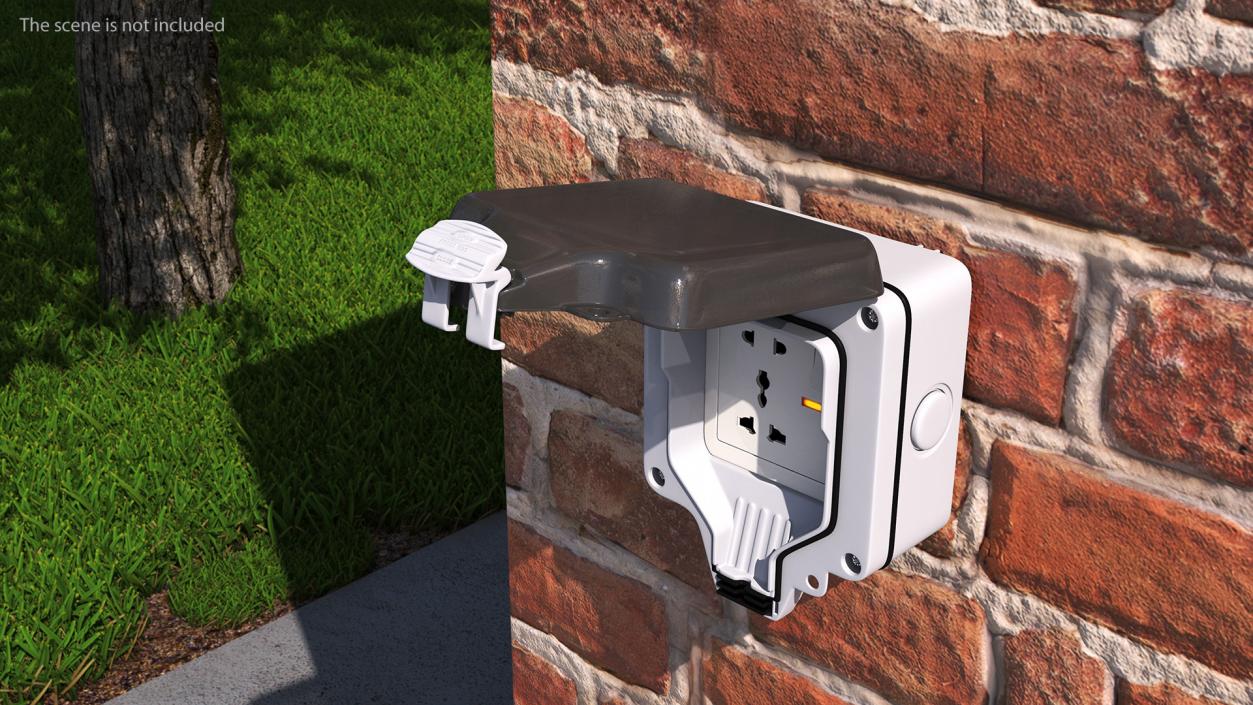 Electrical Socket Outdoor Wall Single 3D