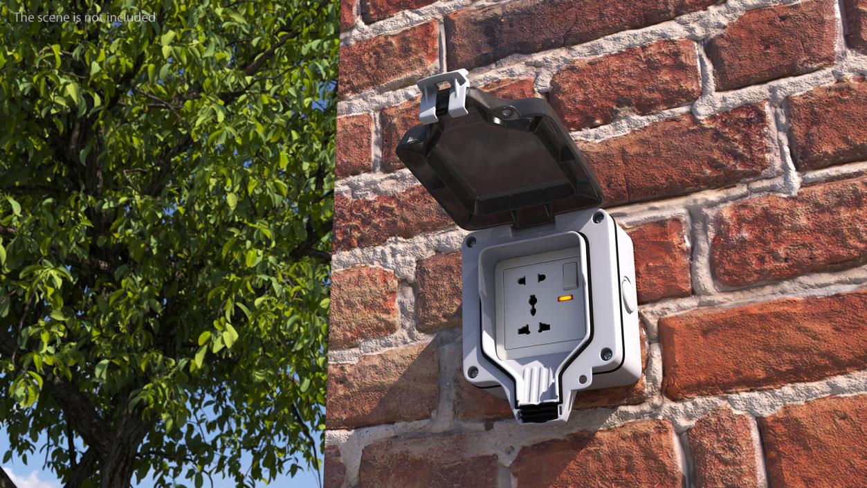 Electrical Socket Outdoor Wall Single 3D