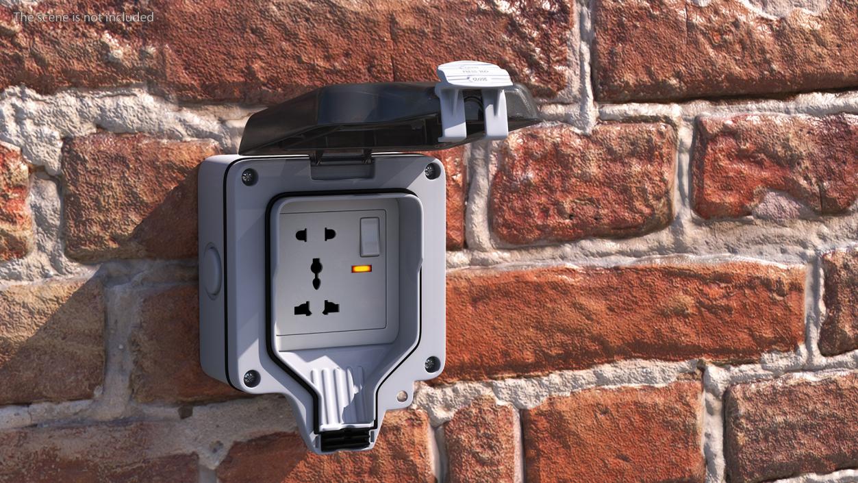 Electrical Socket Outdoor Wall Single 3D