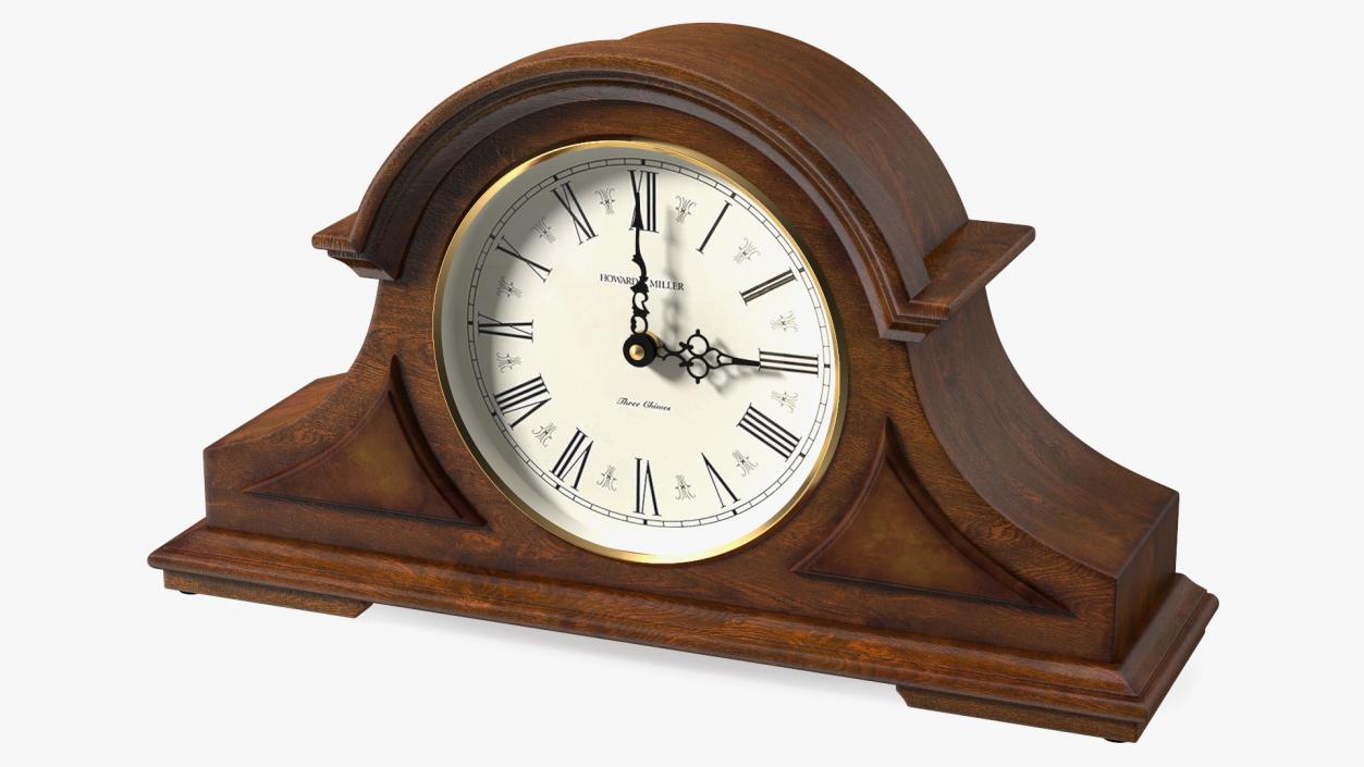 Howard Miller Burton II Mantel Clock Brown 3D