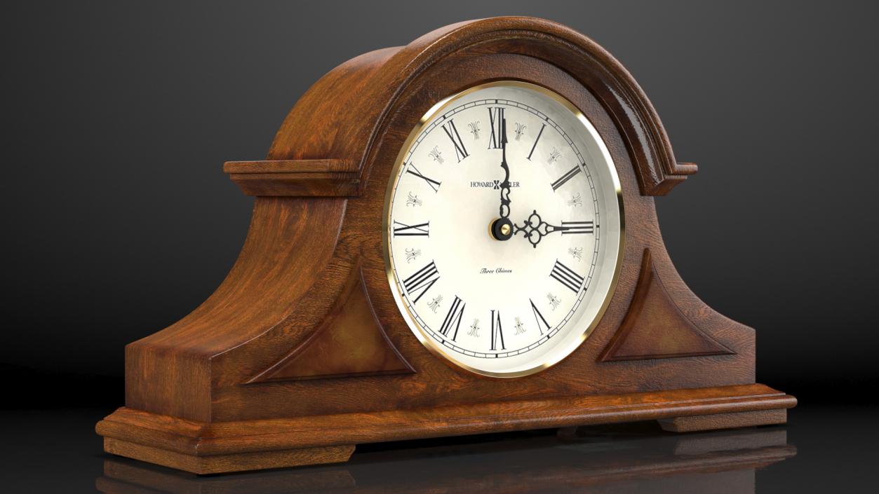 Howard Miller Burton II Mantel Clock Brown 3D