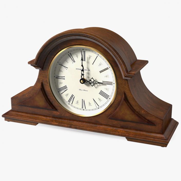 Howard Miller Burton II Mantel Clock Brown 3D