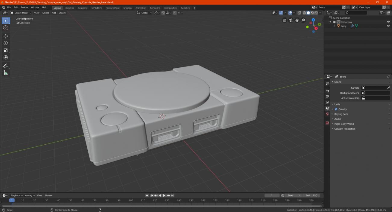 3D Old Gaming Console model