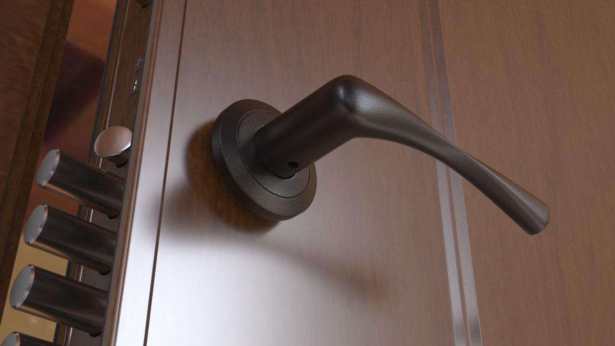 Black Door Handles Separate 3D